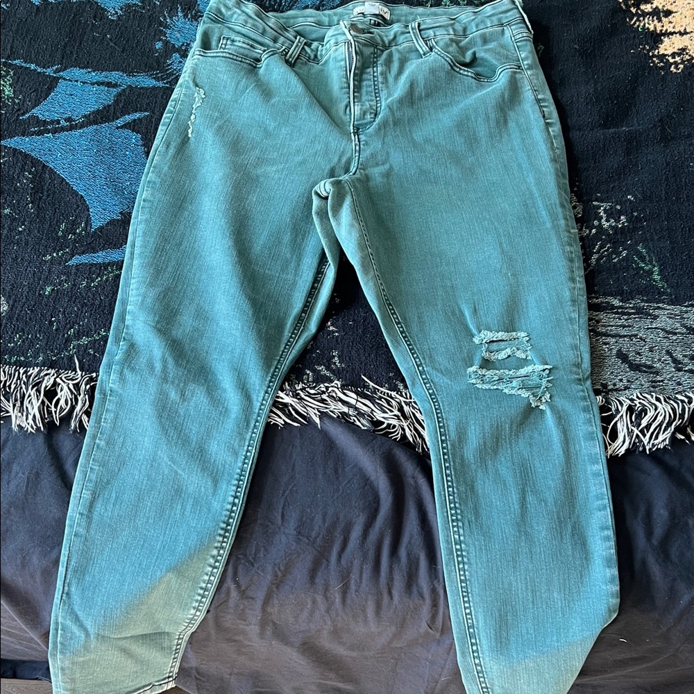 Ava & Viv Green Denim Jeans